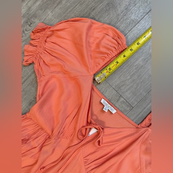 NWT Patrons of Peace Pink Clay Boho Cottagecore Puff Sleeve Midi Dress XS - Picture 14 of 14